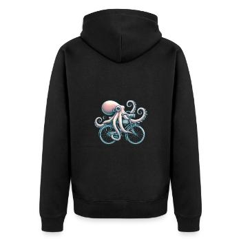 Vélo d’équitation Octopus Style Vintage - Veste à capuche bio Premium Unisexe - noir - Dos - Nico (187cm)