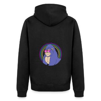 Gorilla - Unisex Premium Organic Zip Hoodie - black - Back - Nico (187cm)
