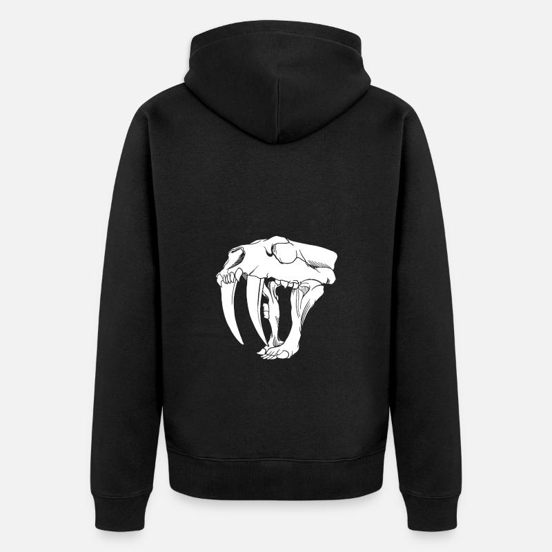 Tigre à dents de sabre - Veste à capuche bio Premium Unisexe - noir