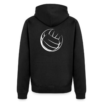 Volleyball white - Unisex Premium Organic Zip Hoodie - black - Back - Nico (187cm)