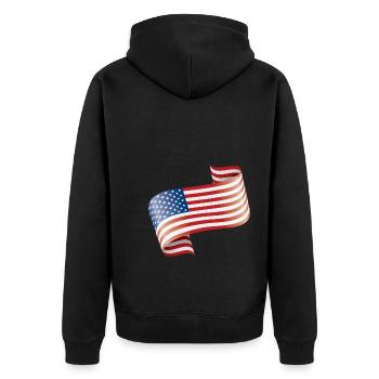 Drapeau des États-Unis de l’Amérique - Veste à capuche bio Premium Unisexe - noir - Dos - Nico (187cm)