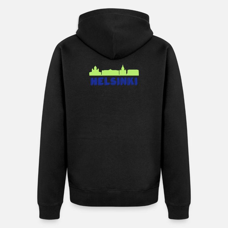 Helsinki - Unisex Premium Bio Zip Hoodie - Schwarz