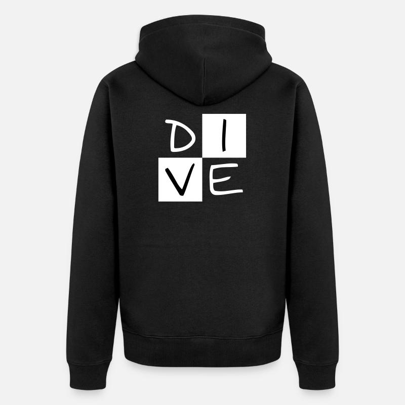 Plongée sur la place - Veste à capuche bio Premium Unisexe - noir