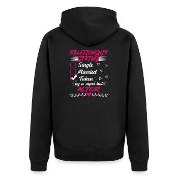 Funny His and Her Clothing Gift Actor - Unisex Premium Organic Zip Hoodie - black - Back - Nico (187cm)