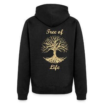 Baum des Lebens nordische Mythologie Geschenk - Unisex Premium Bio Zip Hoodie - Schwarz - Hinten - Nico (187cm)