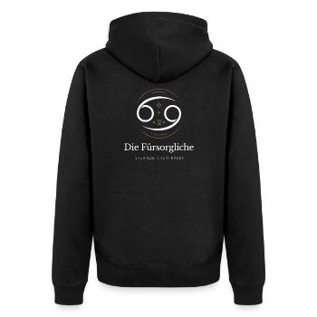 Krebs Sternzeichen Emblem - Unisex Premium Bio Zip Hoodie - Schwarz - Hinten - Nico (187cm)