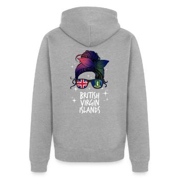 Îles Vierges britanniques - Veste à capuche bio Premium Unisexe - gris chiné - Dos - Nico (187cm)