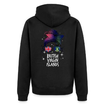 Britische Jungferninseln - Unisex Premium Bio Zip Hoodie - Schwarz - Hinten - Nico (187cm)