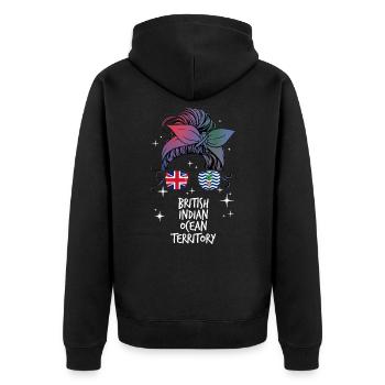 British Indian Ocean Territory - Unisex Premium Organic Zip Hoodie - black - Back - Nico (187cm)