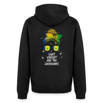 Saint Vincent and the Grenadines - Unisex Premium Organic Zip Hoodie - black - Back - Nico (187cm)