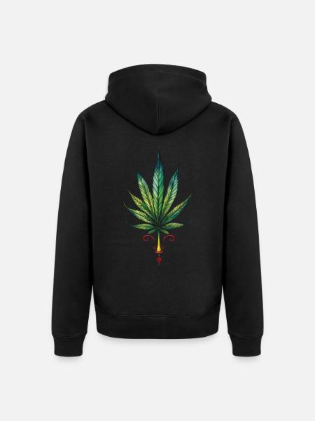Cannabis leaf - Marijuana TATTOO 2 - Unisex Premium Bio Zip Hoodie - Schwarz