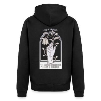 Plant Daddy - Unisex Premium Bio Zip Hoodie - Schwarz - Hinten - Nico (187cm)