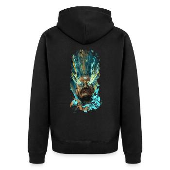 Star Child - Street Style - Unisex Premium Bio Zip Hoodie - Schwarz - Hinten - Nico (187cm)