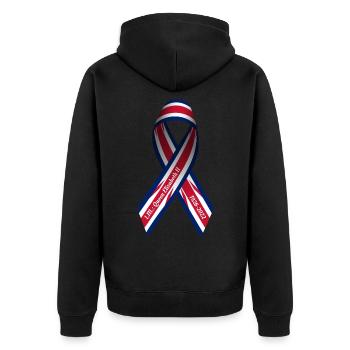Solidarité Mort Elizabeth II Ruban de paix - Veste à capuche bio Premium Unisexe - noir - Dos - Nico (187cm)