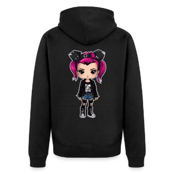 Fille punk gothique cool - Veste à capuche bio Premium Unisexe - noir - Dos - Nico (187cm)
