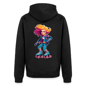 Cool skater hip hop fille - Veste à capuche bio Premium Unisexe - noir - Dos - Nico (187cm)