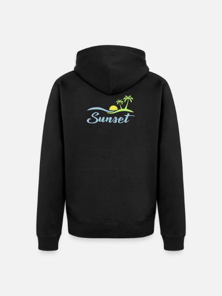 Sunset beach - Unisex Premium Bio Zip Hoodie - Schwarz
