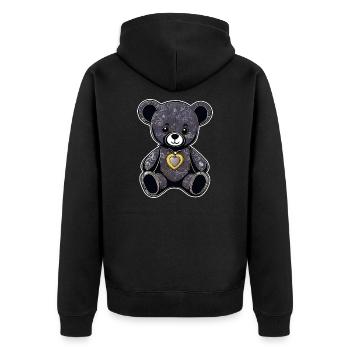 Ours en peluche gothique romantique avec coeur - Veste à capuche bio Premium Unisexe - noir - Dos - Nico (187cm)