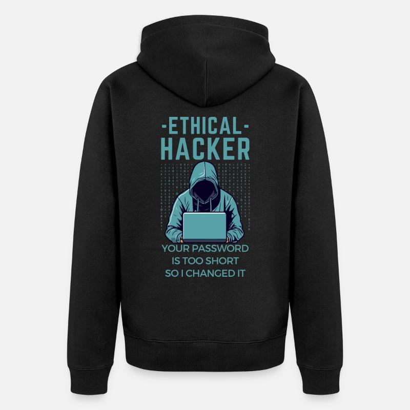 Hacker Cybersécurité IT Cybersicherheit - Veste à capuche bio Premium Unisexe - noir