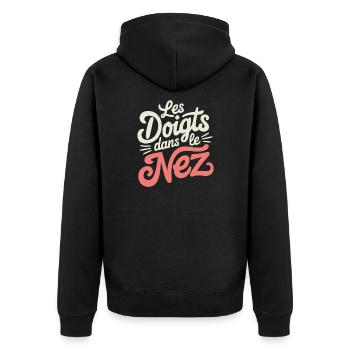 Les doigts dans le nez - Veste à capuche bio Premium Unisexe - noir - Dos - Nico (187cm)
