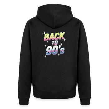 Back to 90's - Veste à capuche bio Premium Unisexe - noir - Dos - Nico (187cm)