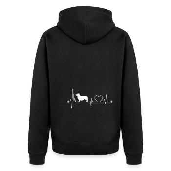 Pouls cardiaque suédois Vallhund - Veste à capuche bio Premium Unisexe - noir - Dos - Nico (187cm)