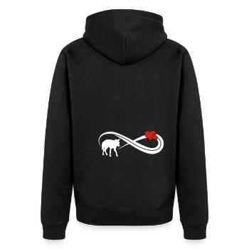 Unendlich Fuchs Unendlichkeit Zeichen - Unisex Premium Bio Zip Hoodie - Schwarz - Hinten - Nico (187cm)