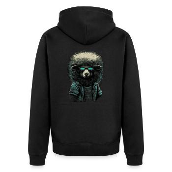 Mouton hippie - Veste à capuche bio Premium Unisexe - noir - Dos - Nico (187cm)
