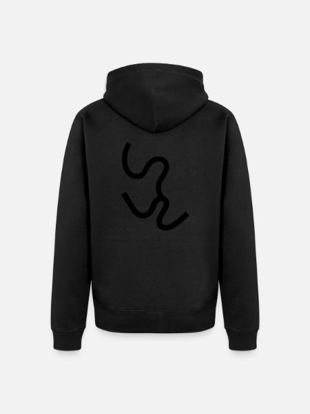 line shape random lines - Unisex Premium Organic Zip Hoodie - black