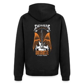 Guitariste humour guitare retraité retraite - Veste à capuche bio Premium Unisexe - noir - Dos - Nico (187cm)