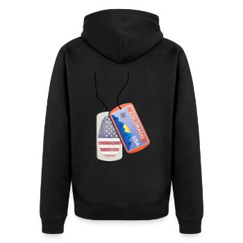 Dog tag Colorado USA Mountains Spring - Unisex Premium Organic Zip Hoodie - black - Back - Nico (187cm)
