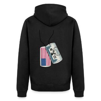 Dog tag IDAHO USA flag - Unisex Premium Organic Zip Hoodie - black - Back - Nico (187cm)
