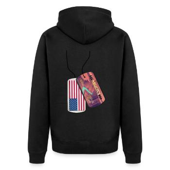 Dog tag ARIZONA Grand Canyon USA flag - Unisex Premium Organic Zip Hoodie - black - Back - Nico (187cm)