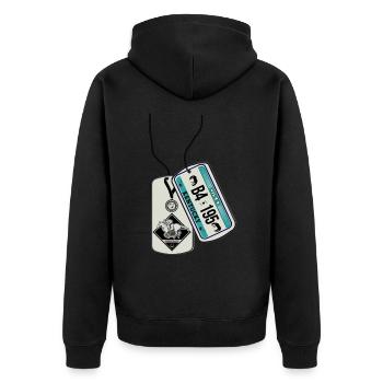 Plaque d’identité KENTUCKY USA courses hippiques - Veste à capuche bio Premium Unisexe - noir - Dos - Nico (187cm)