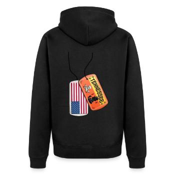 Erkennungsmarke Tennessee Flagge USA - Unisex Premium Bio Zip Hoodie - Schwarz - Hinten - Nico (187cm)