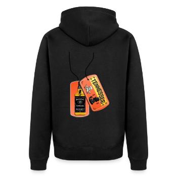 Dog tag Tennessee Wiskey USA - Unisex Premium Organic Zip Hoodie - black - Back - Nico (187cm)