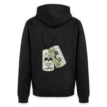Dog tag NEW MEXICO - Unisex Premium Organic Zip Hoodie - black - Back - Nico (187cm)