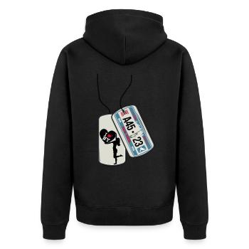 Dog tag NEW YORK I LOVE NY US BIG APPLE - Unisex Premium Organic Zip Hoodie - black - Back - Nico (187cm)