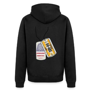 Plaque d’identité TEXAS Fingerprint USA COWBOY - Veste à capuche bio Premium Unisexe - noir - Dos - Nico (187cm)