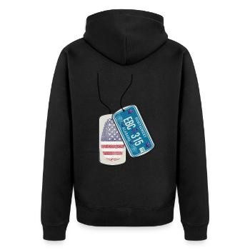 Dog tag ALABAMA fingerprint - Unisex Premium Organic Zip Hoodie - black - Back - Nico (187cm)