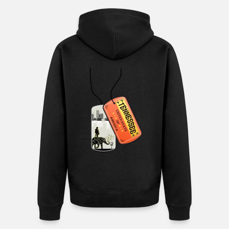 Plaque d’identité Tennessee JAZZ - Veste à capuche bio Premium Unisexe - noir