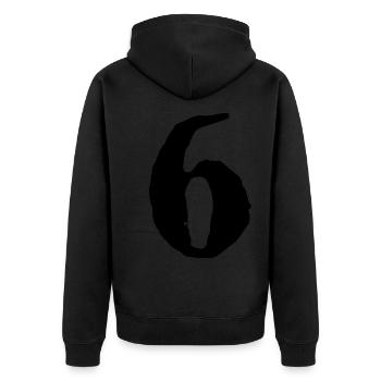 Maillot numéro 6 - Veste à capuche bio Premium Unisexe - noir - Dos - Nico (187cm)