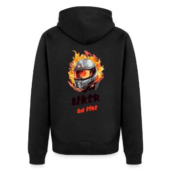 Motard en feu - Veste à capuche bio Premium Unisexe - noir - Dos - Nico (187cm)