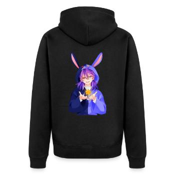 Anime Girl - Unisex Premium Bio Zip Hoodie - Schwarz - Hinten - Nico (187cm)