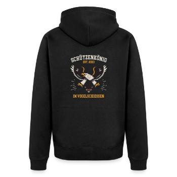 Schützenkönig 2023 Im Vogelschiessen Schützenfest - Unisex Premium Bio Zip Hoodie - Schwarz - Hinten - Nico (187cm)
