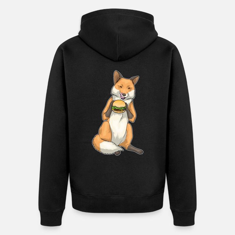 Fuchs Burger - Unisex Premium Bio Zip Hoodie - Schwarz