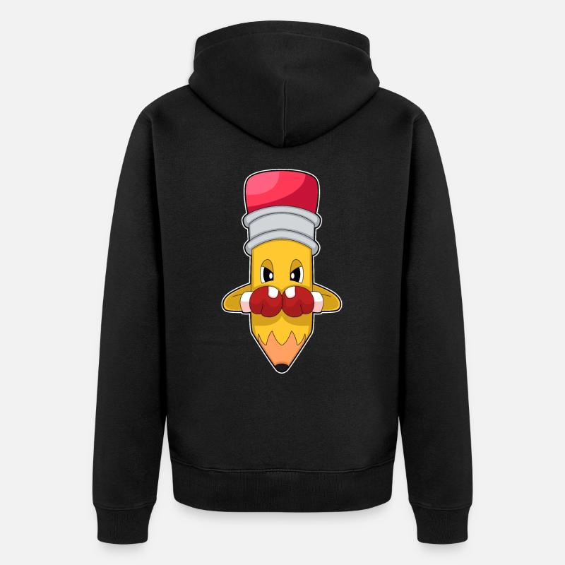 Bleistift Boxer Boxhandschuhe Boxen - Unisex Premium Bio Zip Hoodie - Schwarz