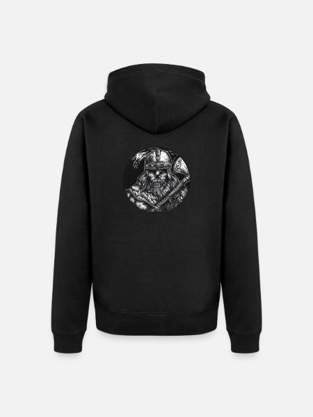 Draug - Undead Viking - Unisex Premium Organic Zip Hoodie - black