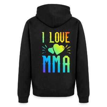 Ich liebe Mma - Unisex Premium Bio Zip Hoodie - Schwarz - Hinten - Nico (187cm)