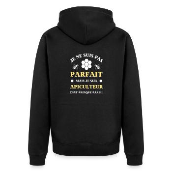 apiculteur parfait humour apiculture homme abeille - Veste à capuche bio Premium Unisexe - noir - Dos - Nico (187cm)